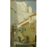 Kath Butterfield, A Corner of Corsica, oil on board, 44 x 24cms, framed