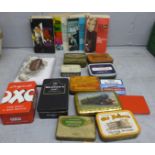 Clay pipes and pieces, four Man from U.N.C.L.E. books and twelve metal tins **PLEASE NOTE THIS LOT