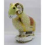 A Royal Crown Derby The Ram of Colchis limited edition paperweight for Connaught House, 125/750