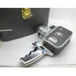 A Bolex Paillard D8L cine camera with case