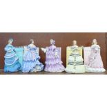 Five Wedgwood Spink Collection limited edition figures, with certificates