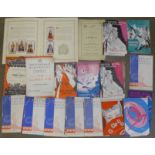 Theatre Royal Nottingham programmes, etc., 1940's and 1950's and a cigarette card album