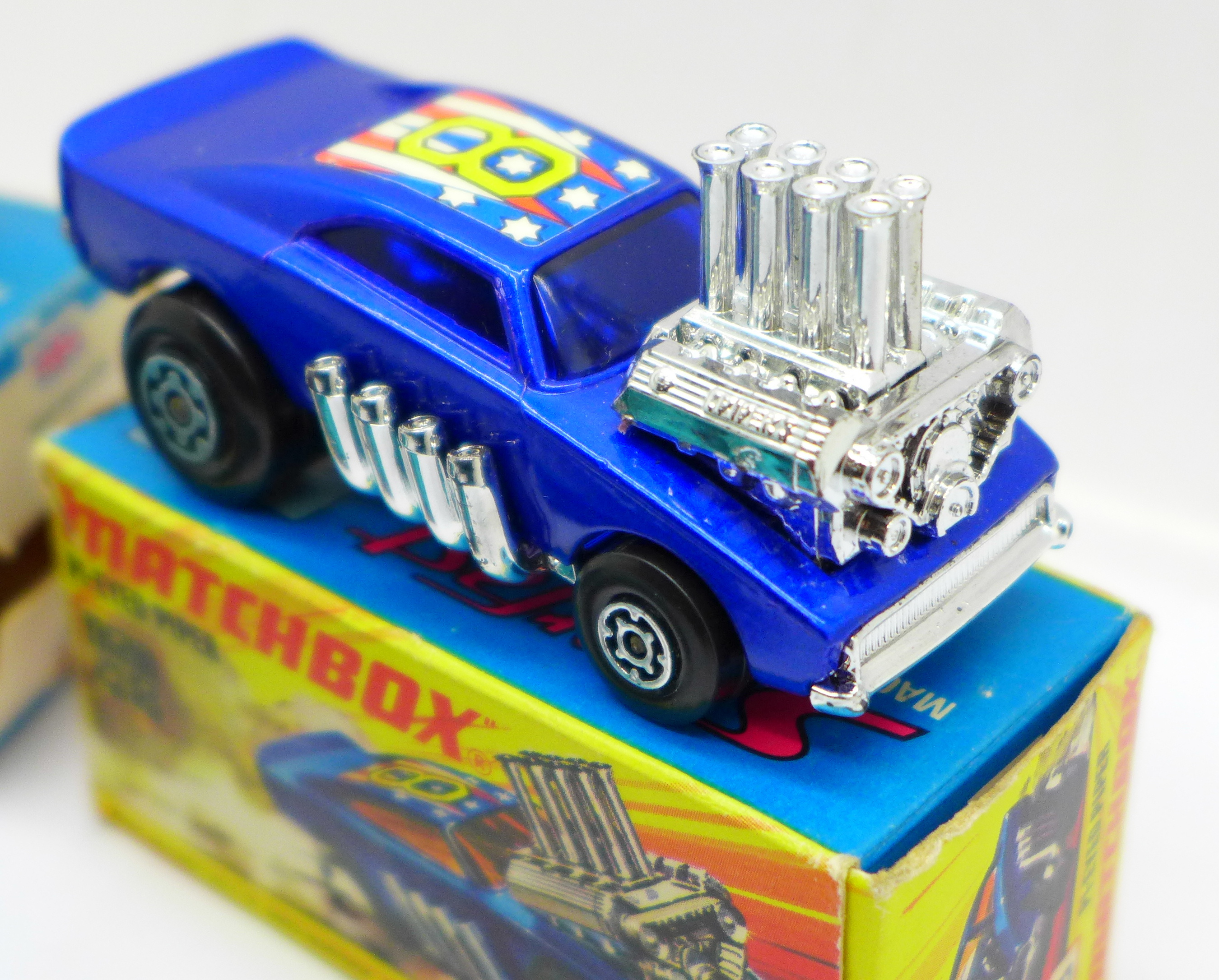Two Matchbox Superfast vehicles, No. 48 and No. 25, boxed, and a Dinky TR7 turquoise car, (rare - Image 3 of 5