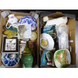 Two boxes of mixed china, etc. **PLEASE NOTE THIS LOT IS NOT ELIGIBLE FOR POSTING AND PACKING**