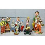 Ten figures of clowns, Leonardo, Regency and others **PLEASE NOTE THIS LOT IS NOT ELIGIBLE FOR