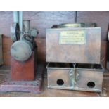 A live steam engine and a Sirram square kettle, spout a/f
