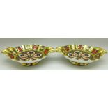 A pair of Royal Crown Derby 1128 pattern wavy edge dishes, 16cm