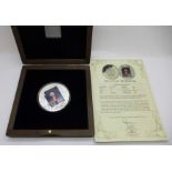 A 2020 Dame Vera Lynn 'The Portrait Coin', 5oz. pure silver proof Ten Pounds coin in wooden case,
