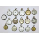 Sixteen pocket watches, some a/f