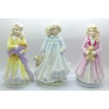 Three Royal Doulton figures, limited edition, Faith, Hope and Charity, two a/f