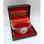 A Sekonda 17 jewels wristwatch, boxed