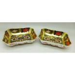 A pair of Royal Crown Derby 1128 pattern pin dishes