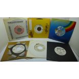 Four BB King demo/promo 7" singles, a Van Morrison promo and a Jon Bon Jovi promo 7" single