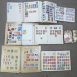 A quantity of stamps in eight albums and one tin