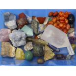 A collection of mineral samples, etc.