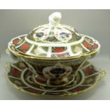 A large Royal Crown Derby 1128 pattern tureen with stand