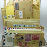 Stamps:- postal history, 125 registered covers from around the world