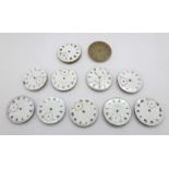 Eleven pocket watch movements