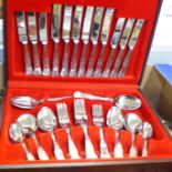 A canteen of stainless steel cutlery