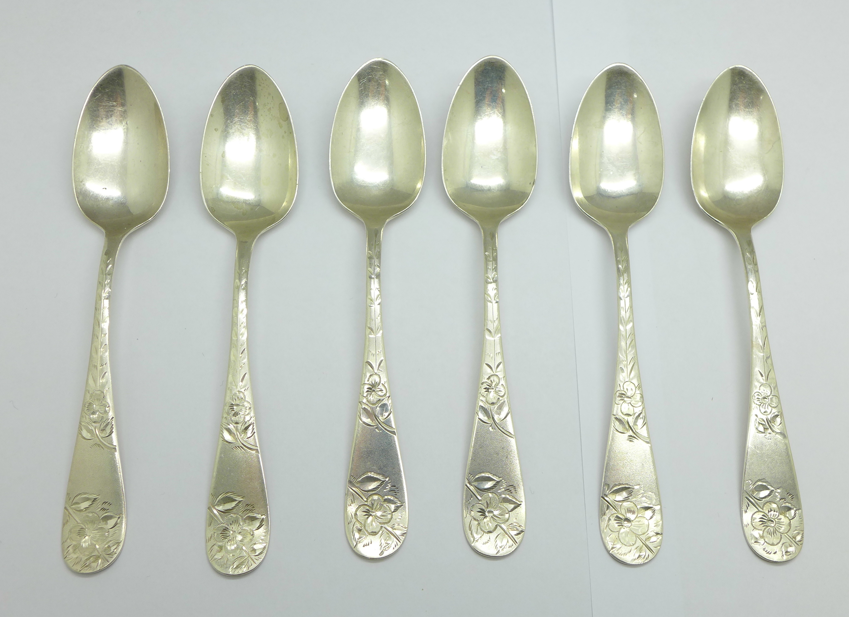 A set of six spoons marked sterling, 96g