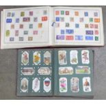 An album of cigarette cards and part album of stamps