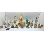 A Royal Albert Jemima Puddleduck figure, other bird figures, a Sylvac rabbit, Wade Whimsies and a