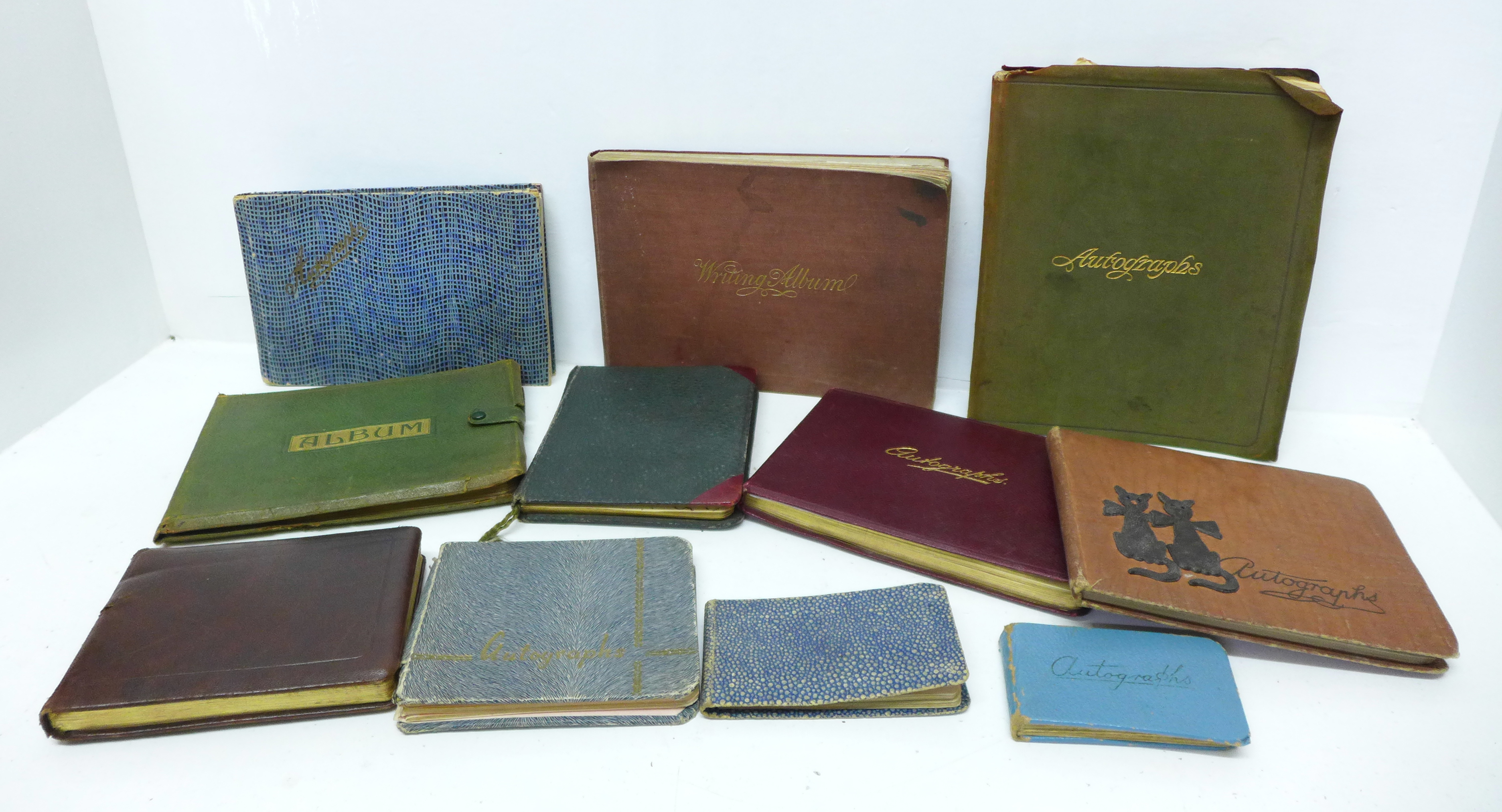 A collection of autograph books and keepsake albums, including one containing Vera Lynn, Michael