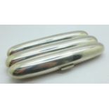 A Victorian silver cigar case, Birmingham 1893, 13cm x 6cm