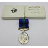 A Queen Elizabeth II General Service Medal with Canal Zone clasp, 22855376 Sigmn. A.L. Ward, R.