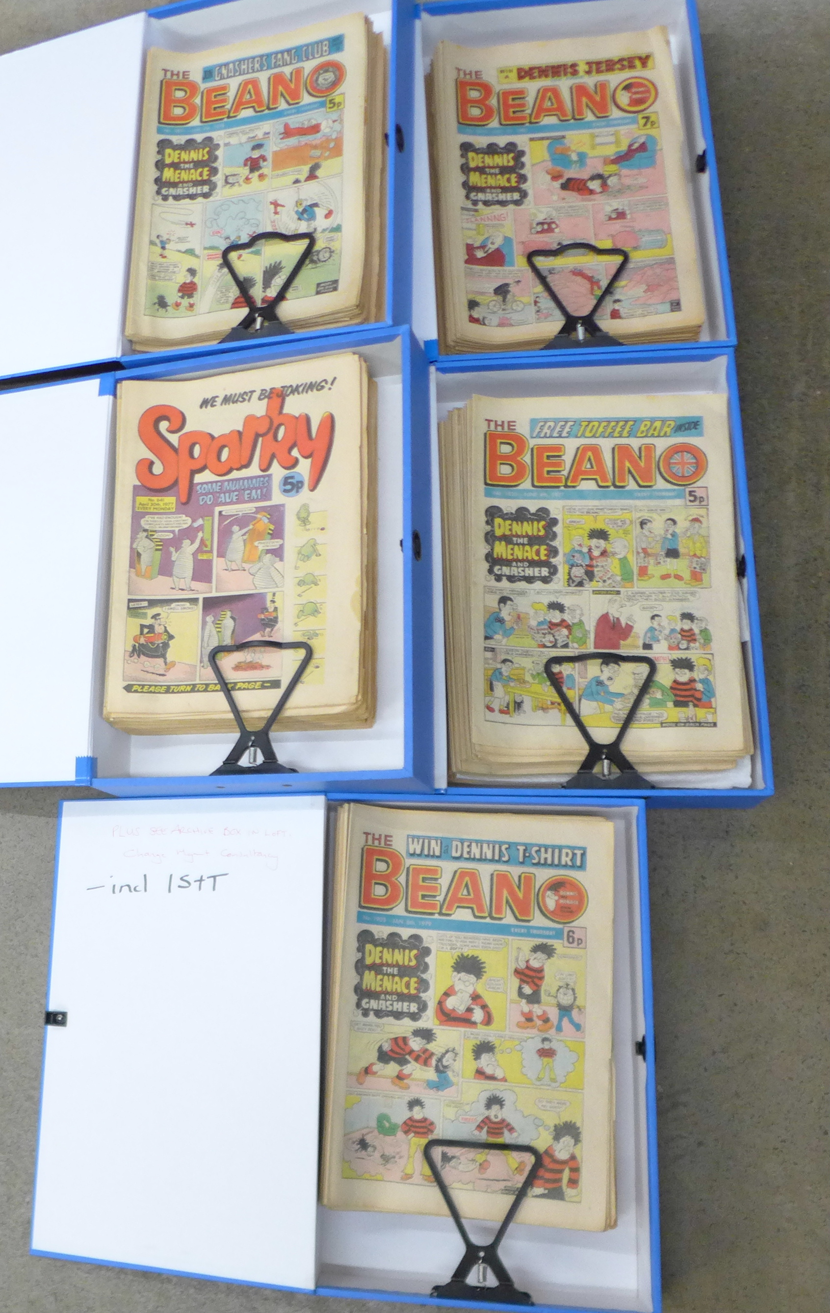 Beano comics 1977-1981 (193), plus Sparky comics (38), includes Beano number 2000 (very good