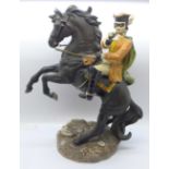 A Royal Doulton limited edition figure of Dick Turpin, 473/5000 on a wooden plinth, 32cm