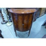 An inlaid mahogany demi-lune side cabinet