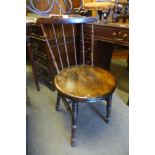 A Victorian beech penny seat chair