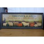 A Threpwick & Son, Devon's Renowned Cattle Auctioneers hand painted sign