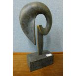 An bronze abstract sculpture, 39cms h