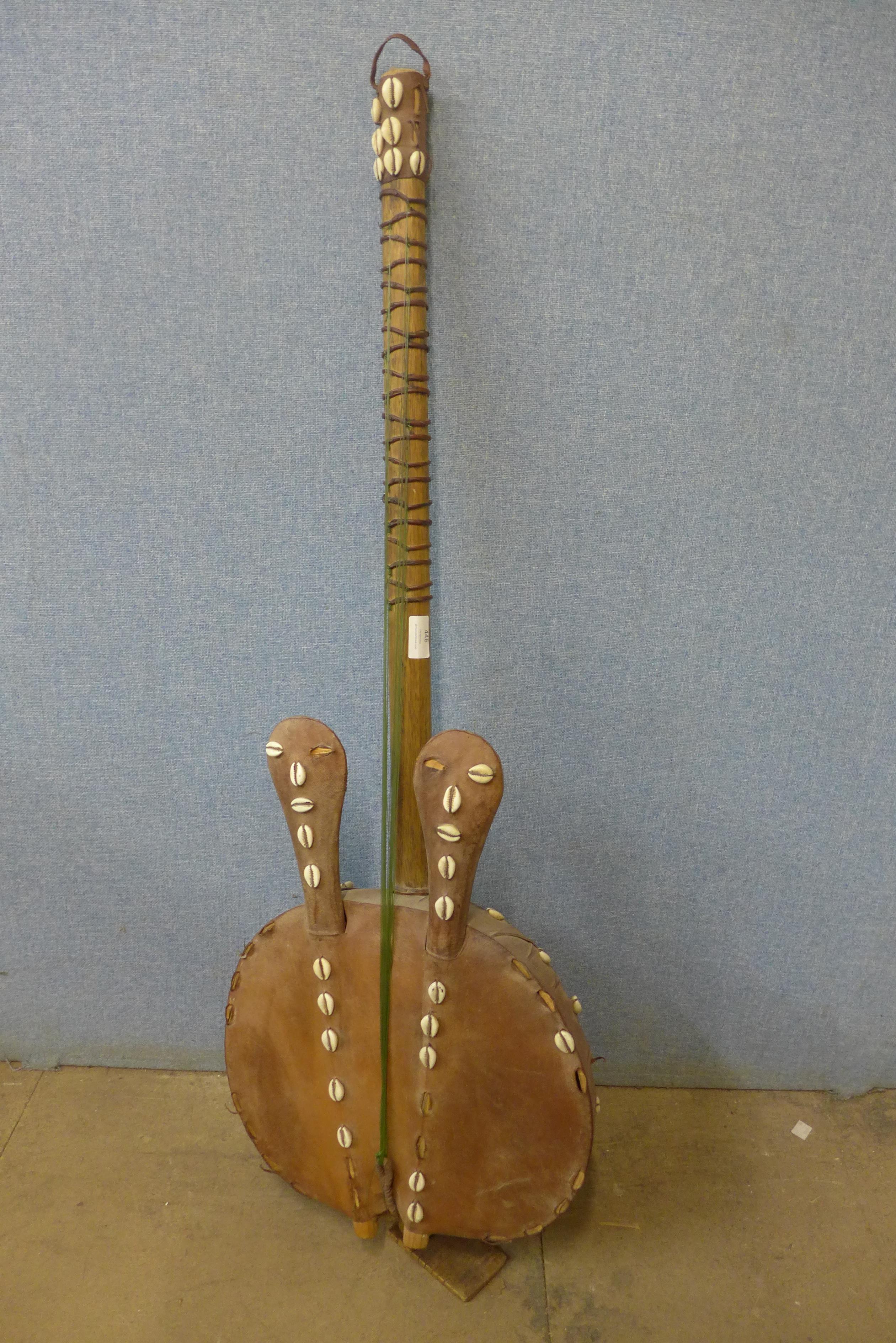 An African animal hide guitar