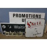 Four assorted signs