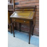 An Edward VII mahogany bureau de dame, 100cms h, 97cms w, 47cms d.