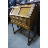 An oak bureau de dame