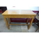 A Victorian carved oak church altar table, 84cms h, 107cms l, 45cms w