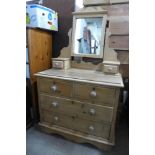 A Victorian pine dressing chest