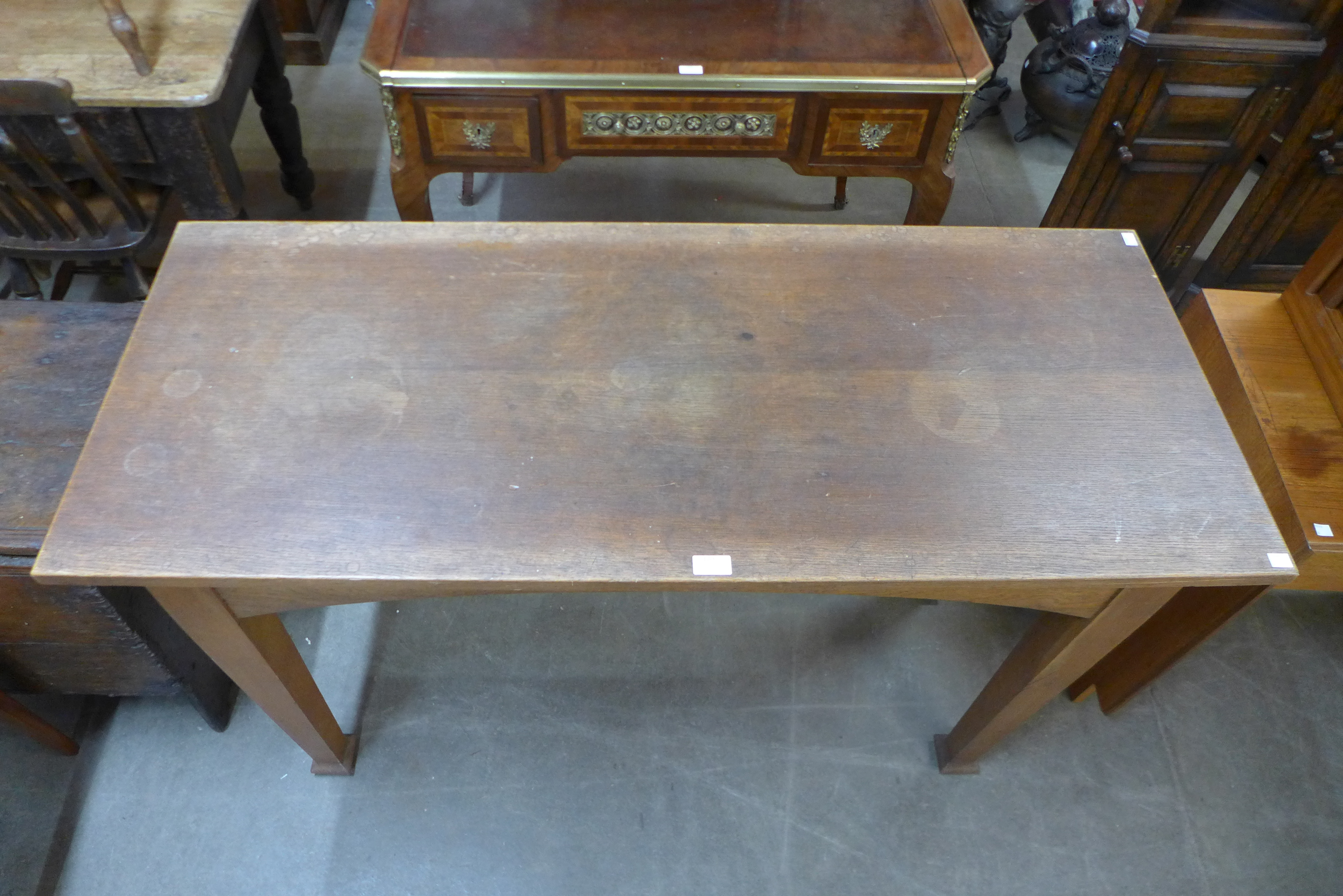 An Arts and Crafts oak altar table, 86cms h, 130cms L, 53cms w. - Image 2 of 2