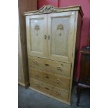 A French carved pine tallboy, 150cms h, 89cms w, 49cms d.