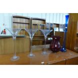 Five art glass vases