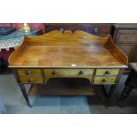 A George IV mahogany five drawer writing desk, attributed to Gillows of Lancaster, 98cms h, 122cms