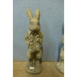 A concrete garden figure of Peter Rabbit, 53cm