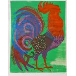 A signed Pamela Guille artist's proof print, red cockerel, unframed