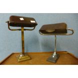 Two Art Deco desk lamps with Bakelite shades