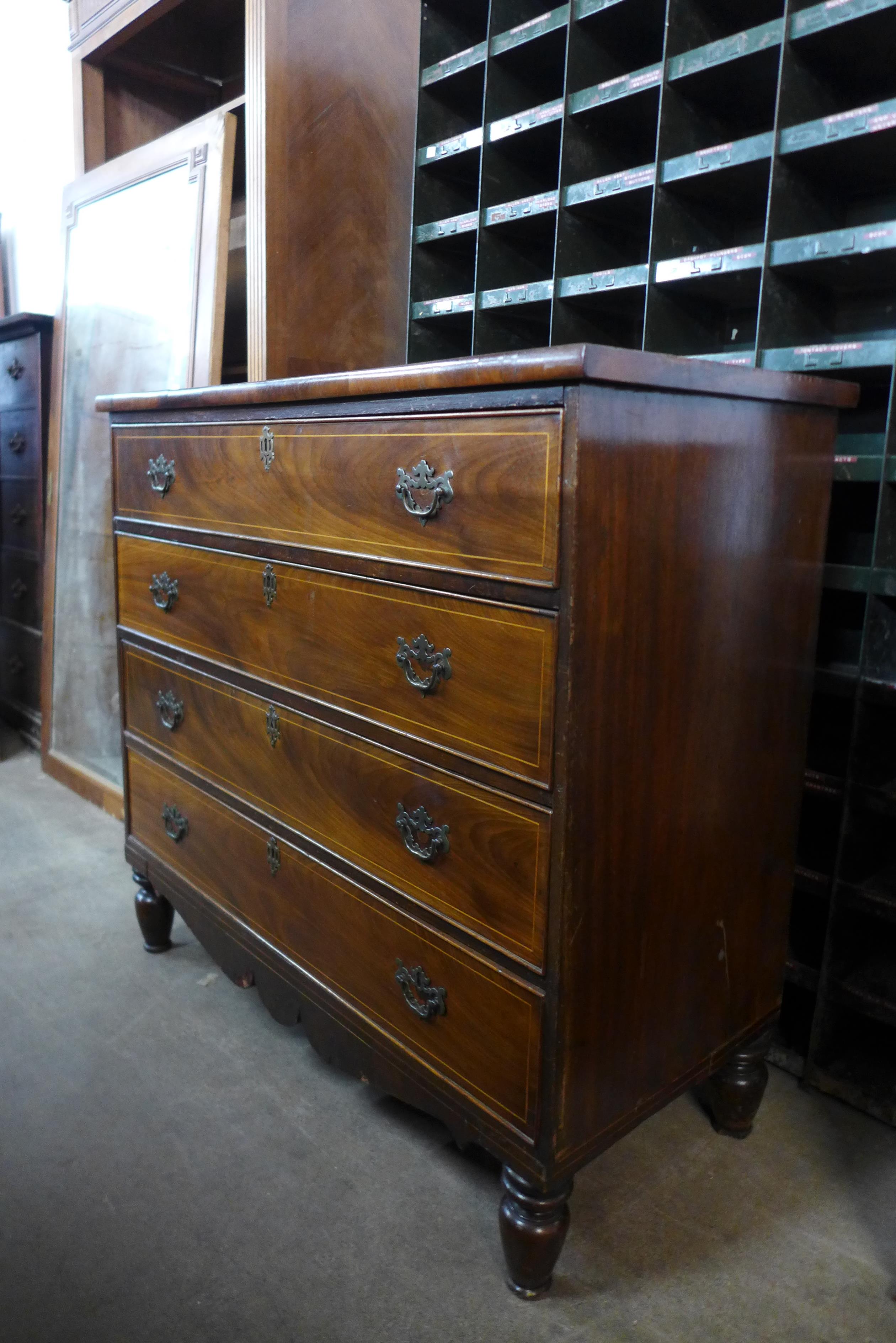 A George III inlaid mahogany chest of drawers - Image 3 of 3