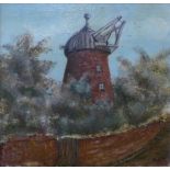 F. Baker, Sneinton Mill, oil on panel, 12 x 13cms, framed